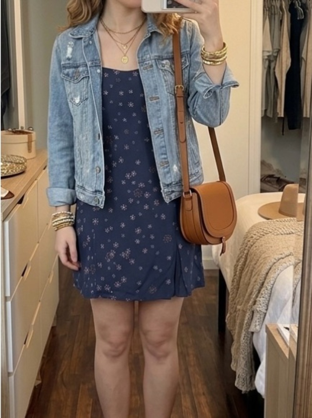 Sunday Best Navy Mini Dress with Pink Floral Print